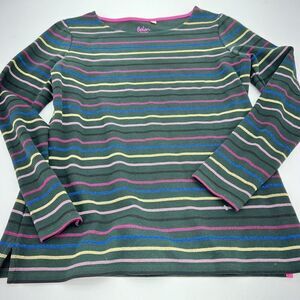 Boden Stripes Women Ahead of The Rest Green Metallic Striped Top 8